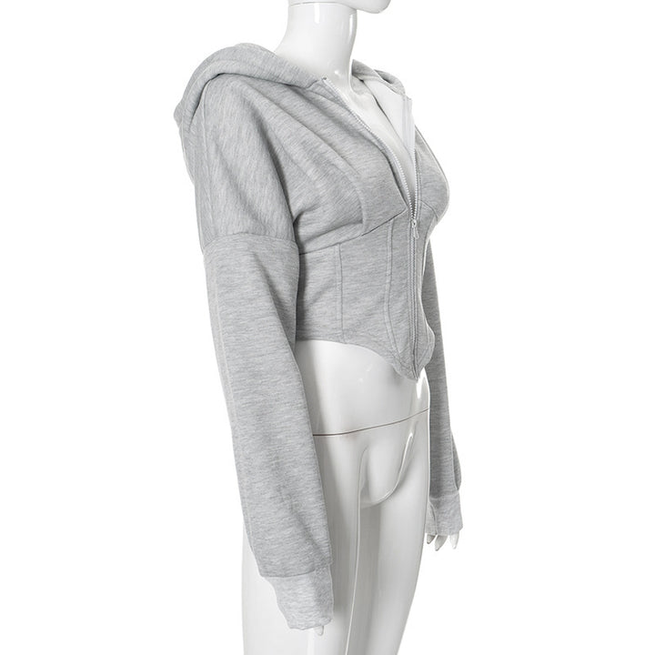 Zipper Hoodie Cardigan Y2K Ins Fashion Street Long Sleeve Corset Jacket Women Clothing