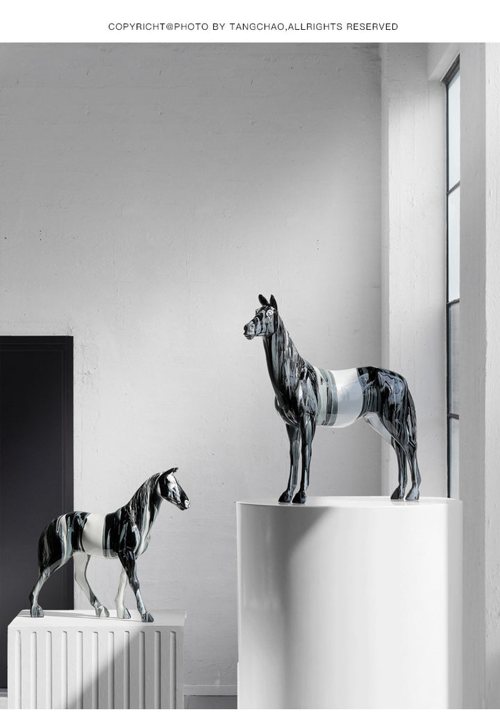 Nordic Light Luxury Horse Decoration Office Wine Cabinet Home Decorations